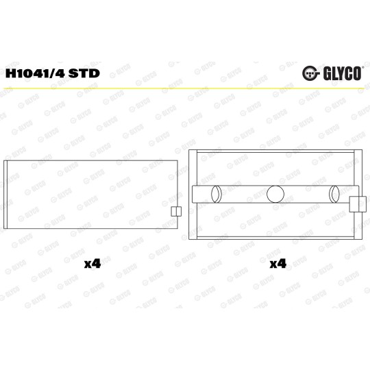 JEU DE COUSSINETS DE LIGNES STD GLYCO RENAULT ALPINE V6 Z7X 3.00  H10414STD 7701348428