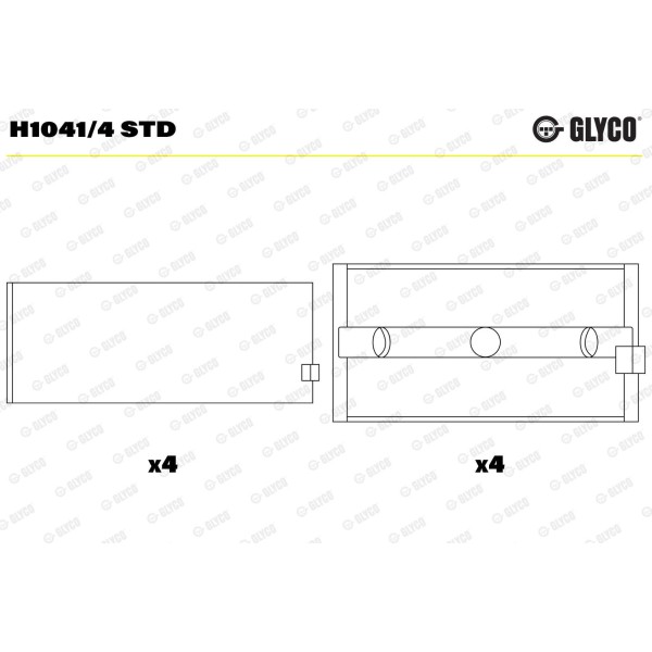 JEU DE COUSSINETS DE LIGNES STD GLYCO RENAULT ALPINE V6 Z7X 3.00  H10414STD 7701348428