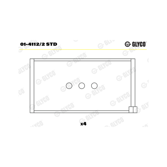 01-41122 STD 126A1 141A 110F FT126P 26500RASTD C2840 9073012035 JEU DE COUSSINETS DE BIELLES GLYCO FIAT 500 STD